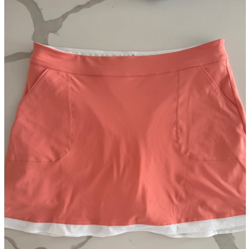 Peter Millar Crown Sport Coral Pink Golf Skort UPF 50+ Sun Protection Womens L